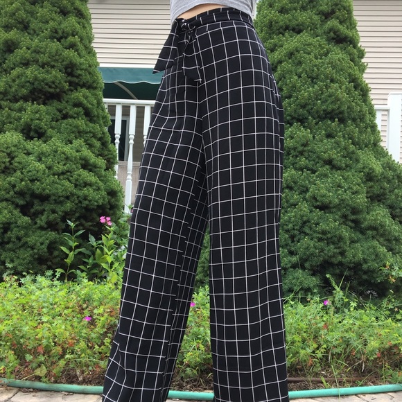 black and white square pants